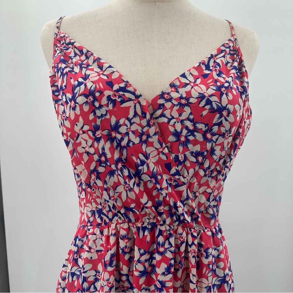 Yumi Kim Silk Dress- tulip hem with pockets, pink, blue and white floral print - Picture 12 of 16